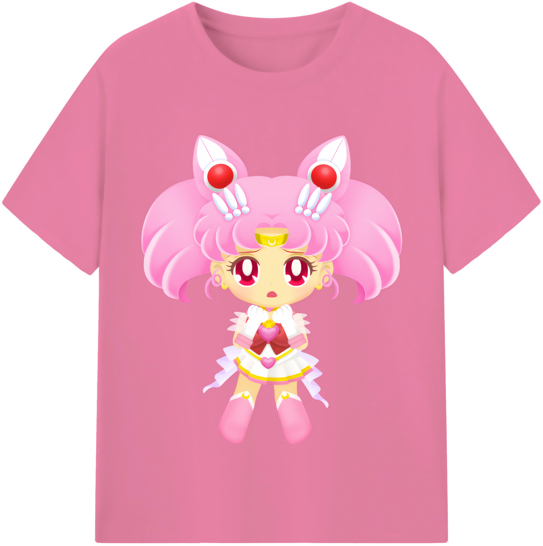 （画像用） 美少女戦士セーラームーン ちびうさ Sailor Moon Chibiusa Tsukino Usagi Small Lady Serenity 綿100％半袖Tシャツ（フロントプリント）